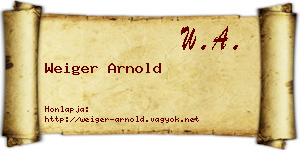 Weiger Arnold névjegykártya