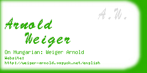 arnold weiger business card